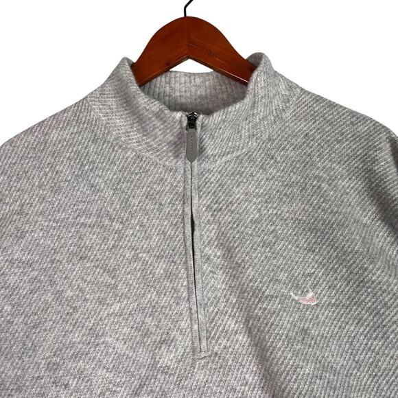 Vineyard Vines Cashmere 1/4 Zip Pullover Sweater Mens XL Grey Textured Preppy - Picture 3 of 9